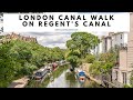 LONDON CANAL WALK ON REGENT'S CANAL | Little Venice | Regent's Park | Camden Market | King's Cross
