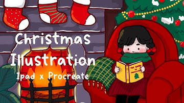 Christmas Fireplace | Ipad drawing in Procreate