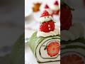 Christmas Matcha Strawberry Roll Cake | Cute & Festive Holiday Dessert!🎅🍓 #christmasdesserts