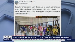 TSA lines reach up to 4 hours long at Seattle-Tacoma International Airport