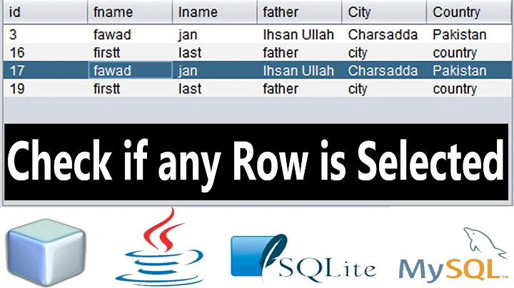 Java SWING #17 - How to Check if Any Row is Selected in JTable in Java Netbeans sqlite (mysql)