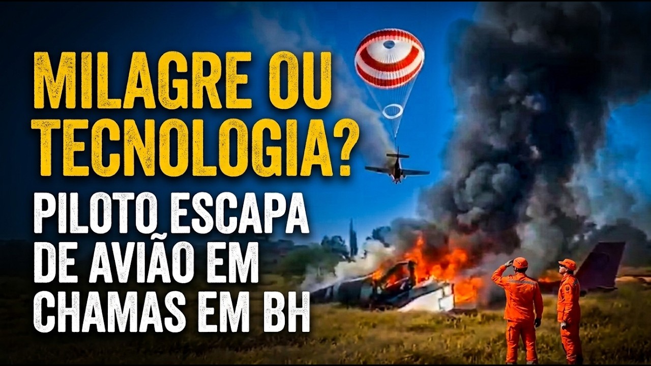 Avião em chamas na Grande BH: piloto sobrevive em pouso com paraquedas e caso levanta alerta de segurança
