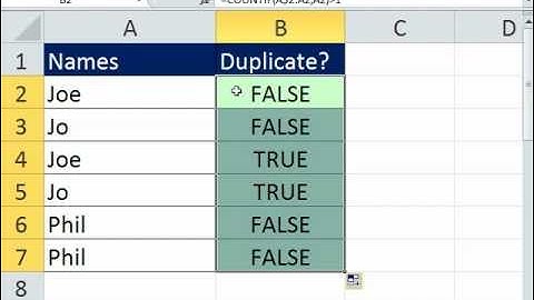 Excel Magic Trick 842: Is Item A Duplicate In Column? Excluding First Occurrence: COUNTIF