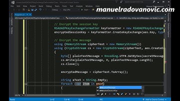 C# 6.0 Tutorial - Advanced - 77. How to Use RSAOAEPKeyExchangeDeformatter to Decrypt The Message