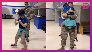 Air Force Dad Surprises Blindfolded Son After Deployment