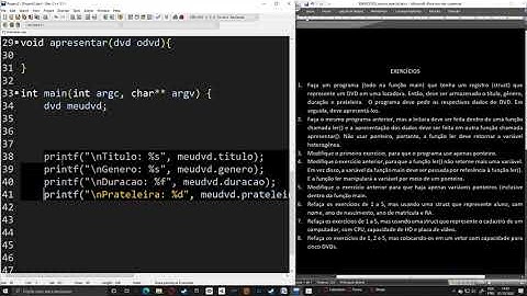 Ponteiros para variáveis heterogêneas (structs): lista de exercícios