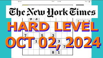 Een magische combinatie - Sudoku-oplossing New York Times | Moeilijk niveau 2 oktober 2024