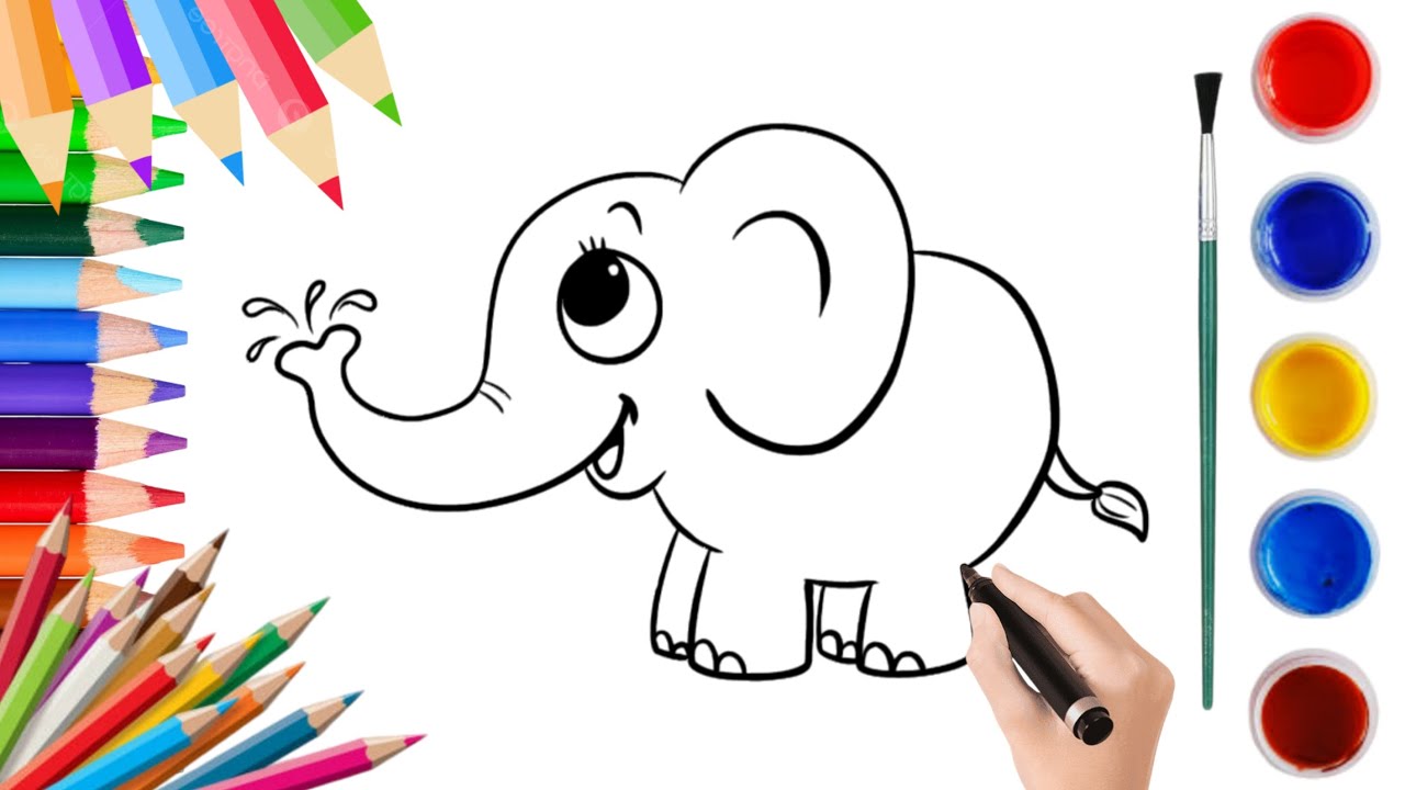 हाथी का चित्र कैसे बनाएं? How to Draw Elephant Very Simple? | Step by ...