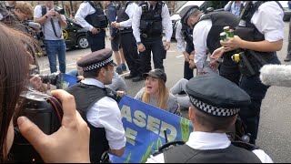 Protesters Block Road And Heckle Tories In London As Liz Truss Announced New Leader Of Conservatives