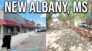 New Albany, Mississippi I Downtown Walk I TANGLEFOOT TRAIL on Former Railroad I 4K
