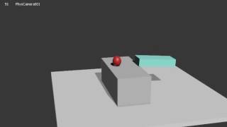 Ball jumping and knocking over a box. Camera 1
