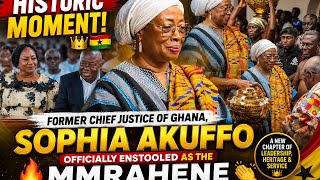 🔥Prez Akuffo Addo’s Cousin Former Chief Justice Sophia Akuffo enstooled as the Mmrahene of Akuapem👏