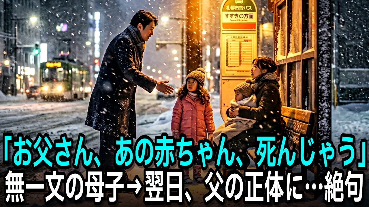 吹雪の中、凍える赤ちゃんを抱く無一文の母に駆け寄った6歳の少女。「お父さん、助けてあげなきゃ」→翌朝、黒塗りの高級車と弁護士軍団が動いた…父の正体を知った瞬間
