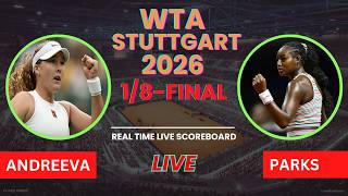 Mirra Andreeva vs Alycia Parks Live Scores | WTA Stuttgart Open 2026 1/8-Finals