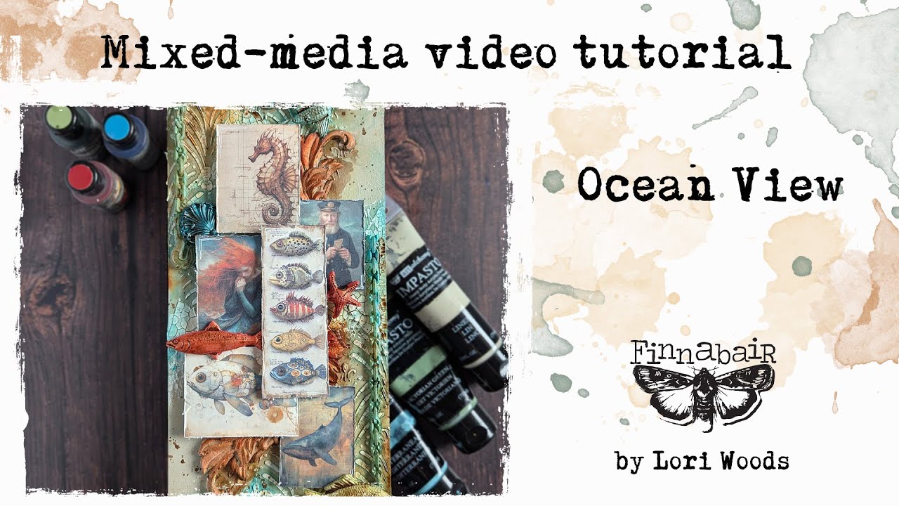 Ocean View mixed media project for Finnabair by @creative.crumbs - YouTube