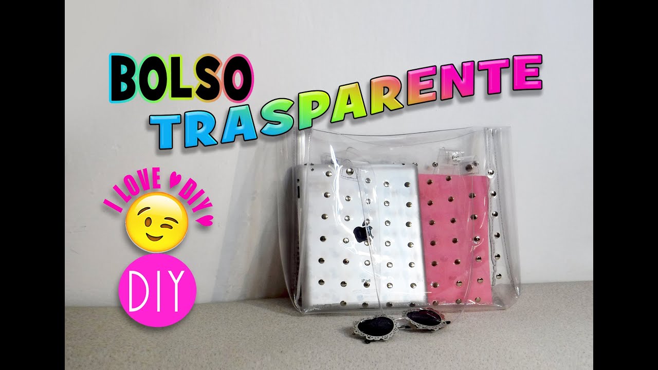 ♥ DIY  COMO HACER  BOLSO TRASPARENTE - BOLSO DE CRISTAL Y TACHUELAS -fácil y a la moda - VANE COOPER