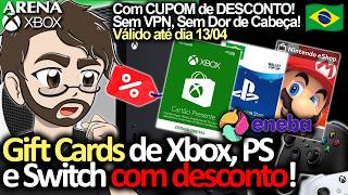 ENEBA! Gift Cards com CUPOM DE DESCONTO! Xbox, Switch e PlayStation! Aproveite! | Arena Xbox