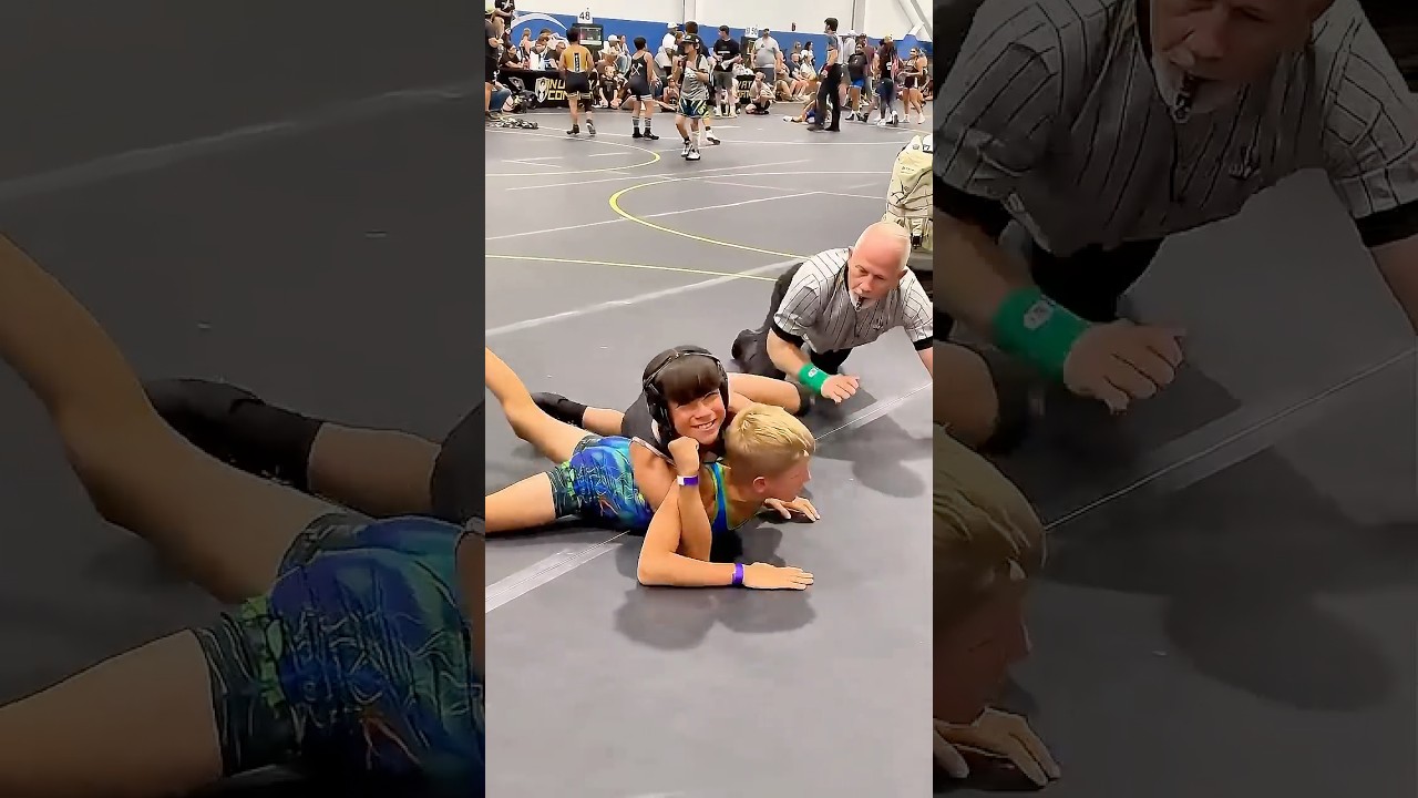Pinned Him! Wrestling Boy vs Girl  #wrestling