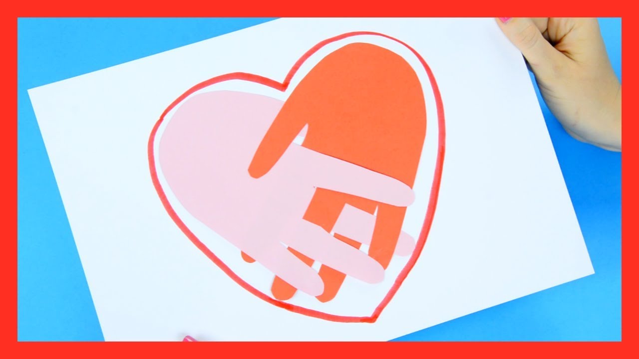Paper Handprint Heart Easy Craft for Kids -