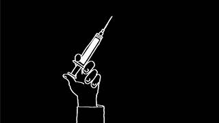 Hand Holding Syringe Vaccine Drawing 2D Animation