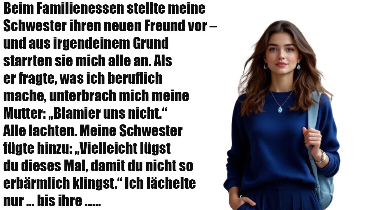 Beim Familienessen stellte meine Schwester ihren Freund vor – dann starrten mich alle an