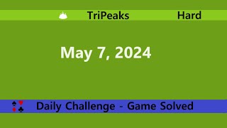 Microsoft Solitaire Collection | TriPeaks Hard | May 7, 2024 | Daily Challenges screenshot 4