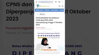 Pengumuman Pendaftaran Cpns Dan Pppk 2023 Diperpanjang Hingga 11 Oktober 2023