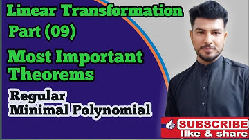 Regular || minimal polynomial || important theorem in urdu || hindi part(09)