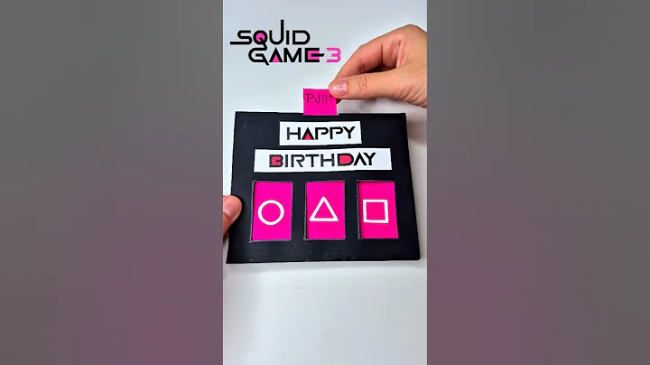 DIY Squid Game Birthday Slider Card 💚 Fun & Easy Paper Craft ❤️ Cute Gift Idea
