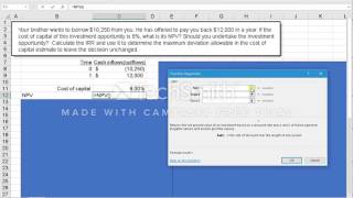 NPV and IRR and Maximum IRR Deviation