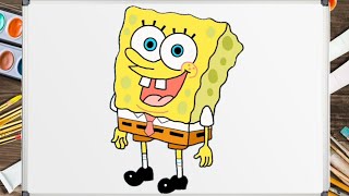 رسم سبونج بوب خطوة بخطوة | How to draw Spongebob Squarepants