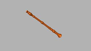 CT rendering of Baroque oboe by Stanesby