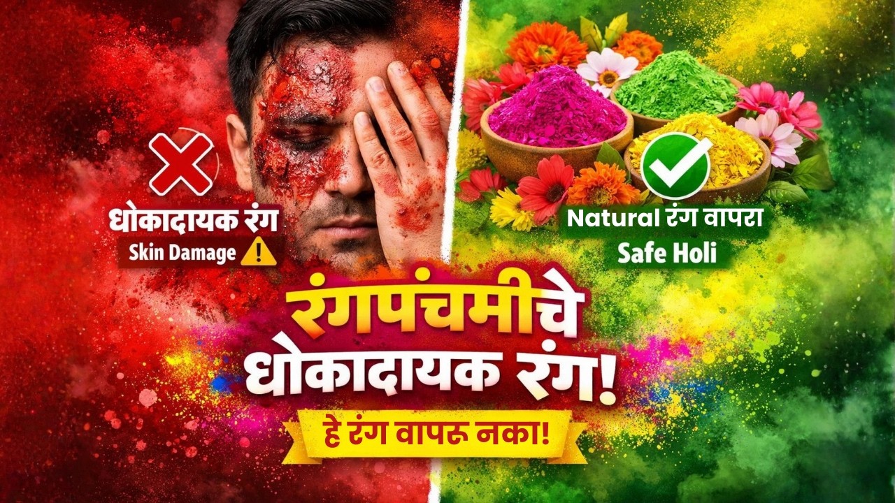 होळीमध्ये रासायनिक रंगांचे हानिकारक परिणाम. सुरक्षित आणि नैसर्गिक रंग कोणते आहेत?