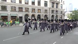 Band of the Honourable Artillery  Company marching back to Barracks after Lord Mayor Show 2024