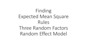 Expected Mean Square Random Effect Model