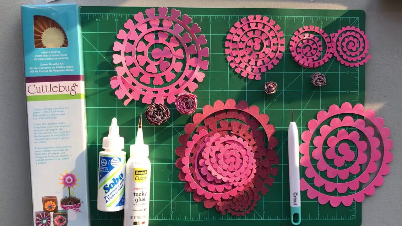 Cricut rolled flowers - YouTube