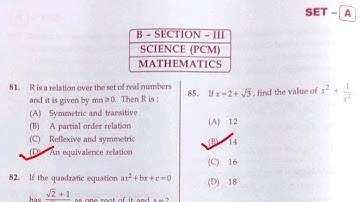 OSSTET Answer Key 2022 /Math Answer Key /Mathematics PCM Science // OSSTE Questions And Answer Key
