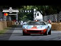 Legendary double Le Mans winning Gulf Ford GT40's victory parade at Goodwood