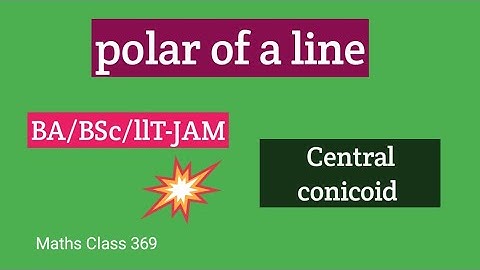 The conicoid|| how to find polar of a line|| solid geometry.