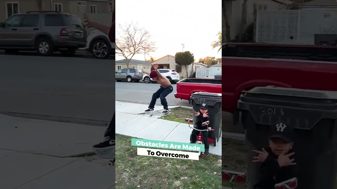 WATCH: Kid Jumps Over Trashcan With Skateboard | People Are Awesome #skateboarding #shorts
