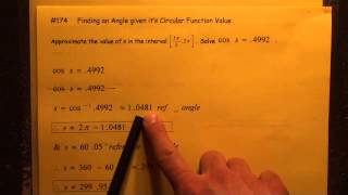 #174 Find Angle Measures Using the Unit Circle
