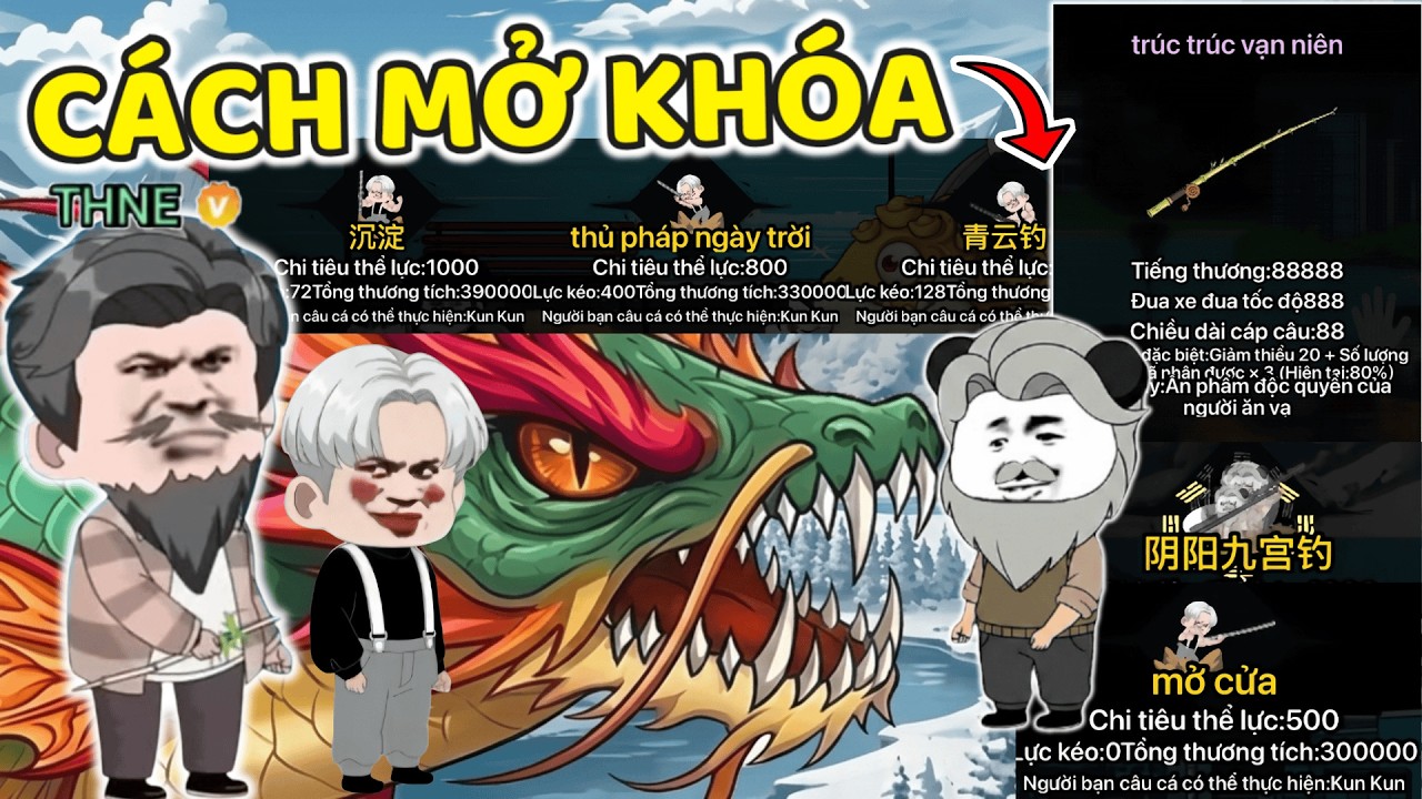 THNE PHÁT HIỆN CÁCH MỞ KHÓA 5 CHIÊU THỨC MỚI CẦN CÂU TĂNG SỨC MẠNH LÊN 200% TRONG CÂU CÁ VẠN CÂN