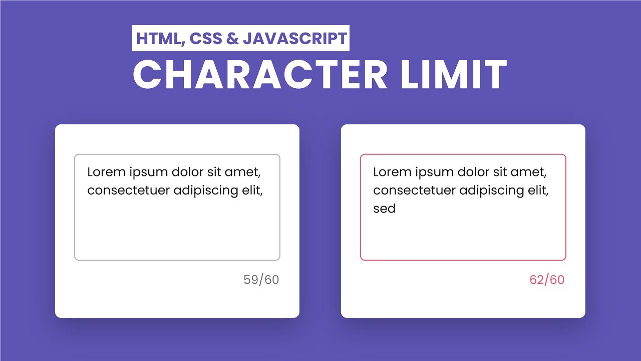 Limit Character In Input Field | HTML, CSS And JavaScript