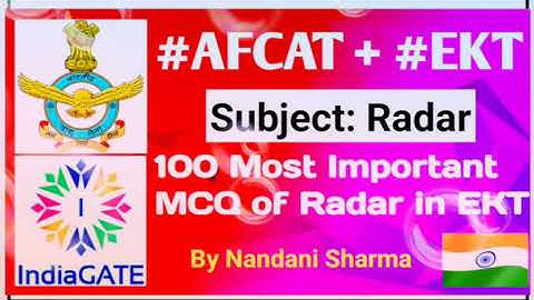 #AFCAT & #EKT || #Radar || 100 Most Important MCQs of Radar in EKT ||#IAF