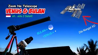 Iss Satellite Zoom During Conjunction Of Planet Venus U0026 Moon international Space Station