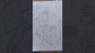 Shree Ram With Shabri Mata Drawing When Lram Meets Shabri