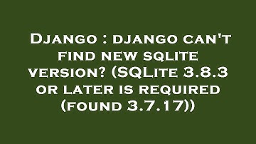 Django : django can