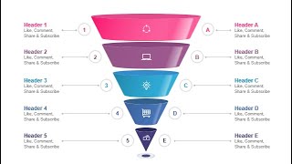 How to create 3d Funnel Business Infographic with 5 Steps