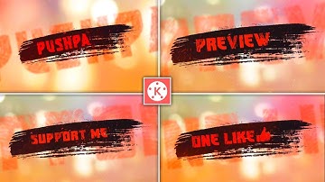 Amazing intro video editing in Telugu Cinematic title video editing intro video editing Pushpa title