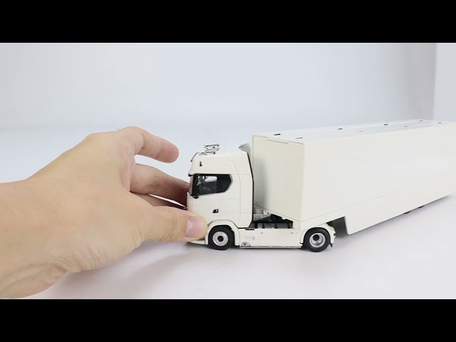 Kengfai 1:64 Scania V8 730S 4X2 Truck with Trailer White (KF037-4
